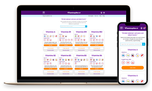 Voor Vitaminepillen.nl levert Shappo een maatwerk headless storefront voor Shopify.